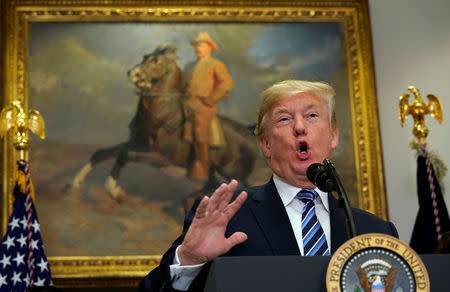 U.S. President Donald Trump speaks during an event on deregulation at the White House in Washington, U.S., December 14, 2017. REUTERS/Kevin Lamarque