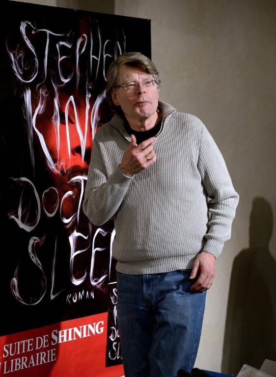 Stephen King hosts a press conference on November 12, 2013, to promote his new book 'Doctor Sleep'