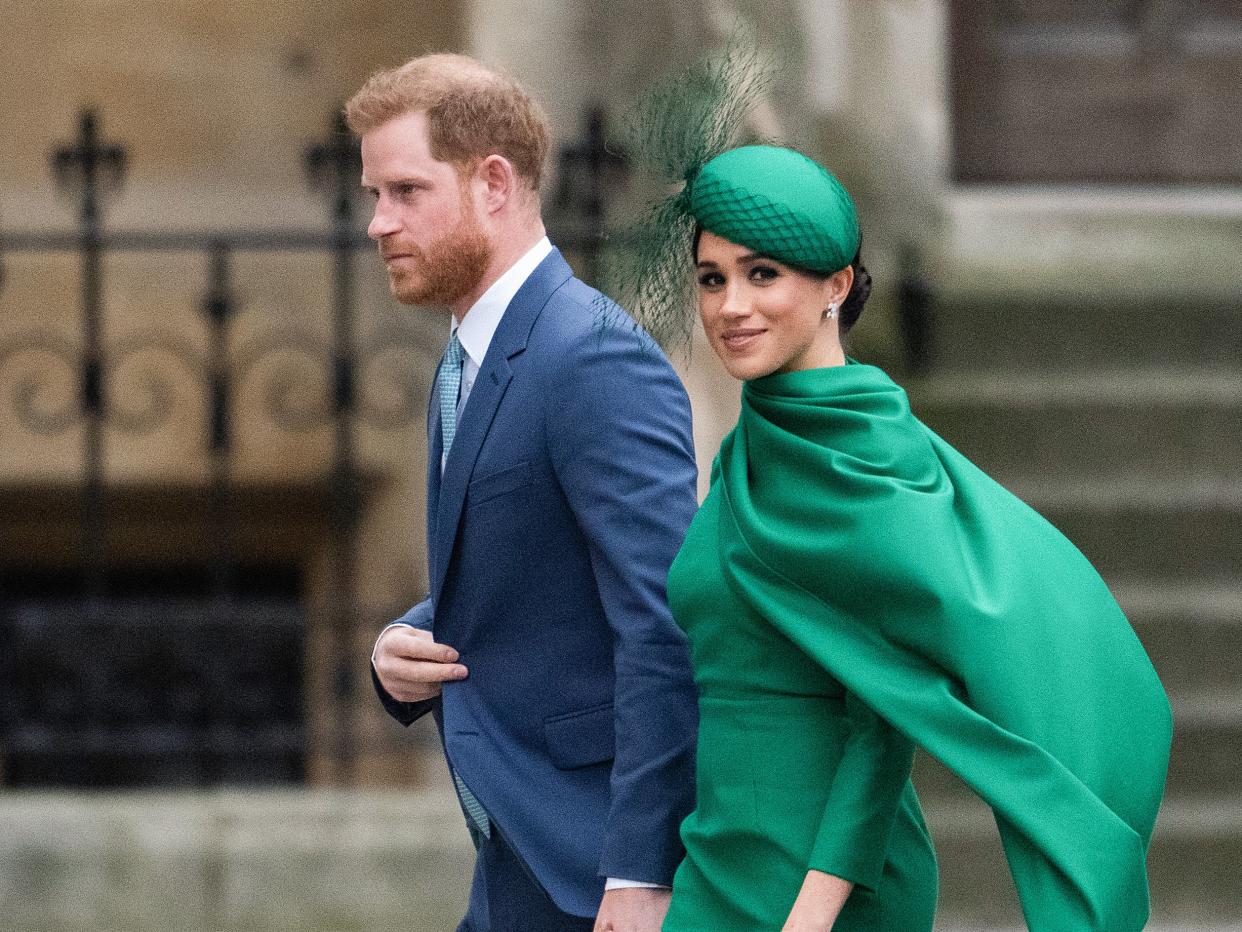 Prince Harry, Duke of Sussex and Meghan, Duchess of Sussex attend the Commonwealth Day Service 2020 on March 09, 2020 in London, England.  (Gareth Cattermole/Getty Images)