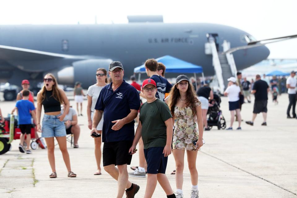 Thousands of spectators gather for the Thunder Over New Hampshire Air Show at Pease Air National Guard Base in Portsmouth Saturday, Sept. 9, 2023.