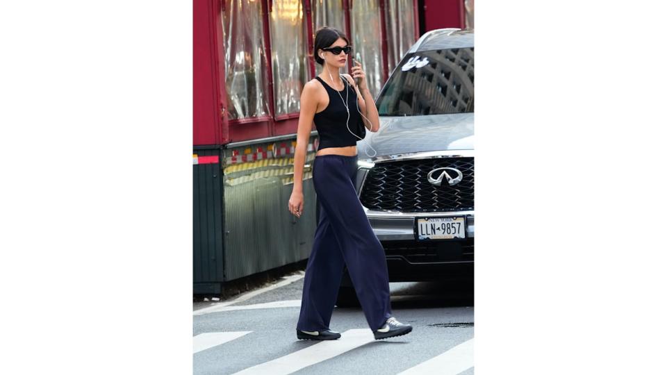 Kaia Gerber is seen  on July 15, 2024 in New York City. 