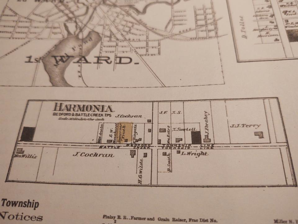 These are the images on the FW Beers maps of 1873. Here you can see that Sojourner Truth's name still appeared as the owner of lot 65 in 1873. Although she only lived there 1857 through 1867, she retained title while her daughter and daughter's husband continued to live there.