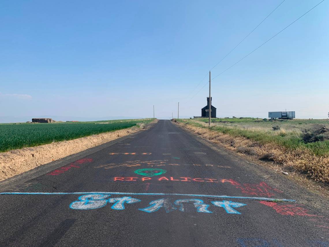 The start of ‘Gravity Hill’ on Crosby Rd., where putting your car in neutral will seemingly move you uphill, past the old building.