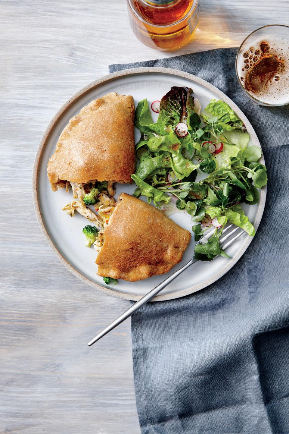 Broccoli, Cheddar, and Ranch Chicken Calzones