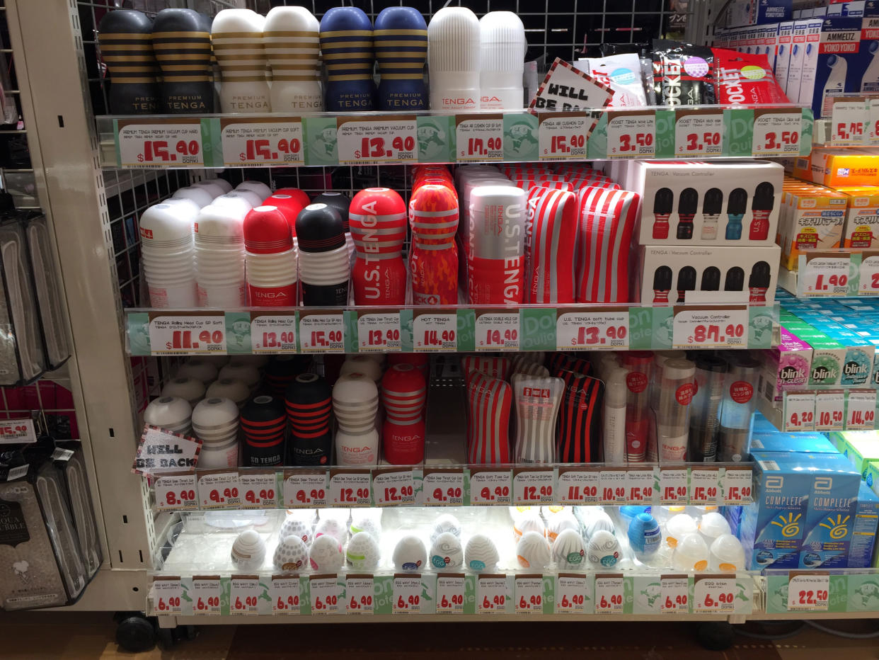 Tenga products in Don Don Donki store at 100 AM mall. (Photo: Teng Yong Ping/Yahoo Lifestyle Singapore)