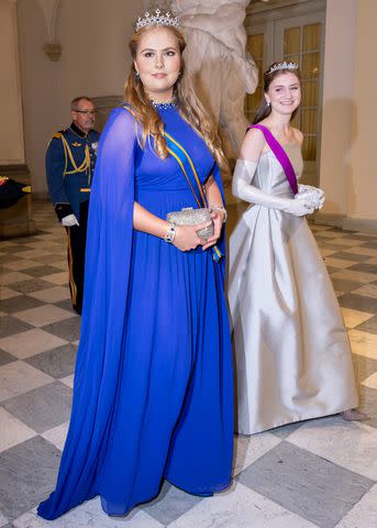 <p>Patrick van Katwijk/Getty</p> Princess Catharina-Amalia of The Netherlands and Princess Elisabeth of Belgium on Oct. 15, 2023