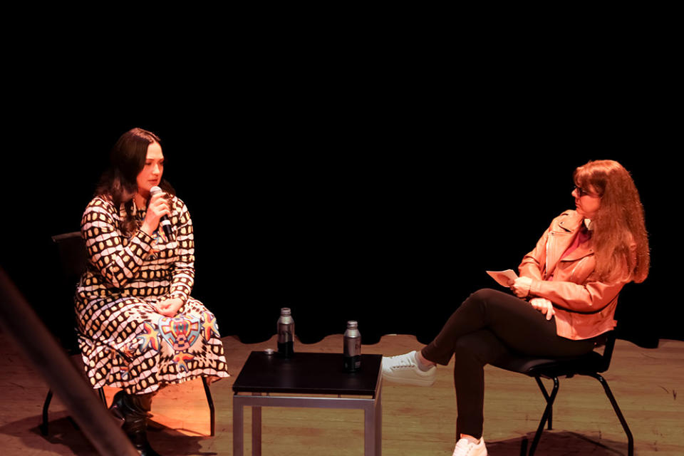 Dr Stacy L Smith, Founder & Director of USC Annenberg Inclusion Initiative, hosts the inaugural “Live in Front of a Student Audience” speaker session with Oscar nominated actress Lily Gladstone