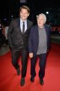 <em>Joker</em> producer Bradley Cooper and actor Robert De Niro are all smiles on the red carpet for the film’s premiere at the Toronto International Film Festival on Monday. 