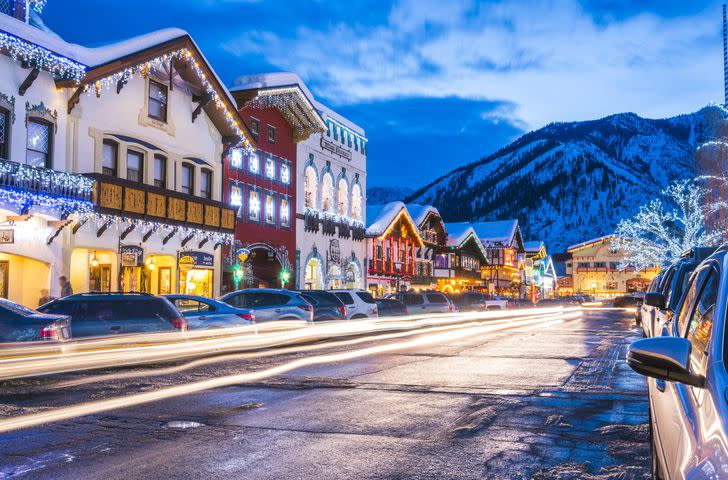 leavenworth,washington,usa 021416 beautiful leavenworth with lighting decoration in winter