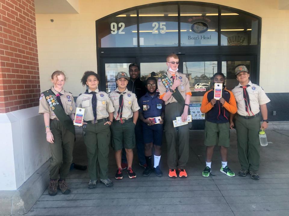 Various Boy Scout Troops participated in the Scouting for Food.