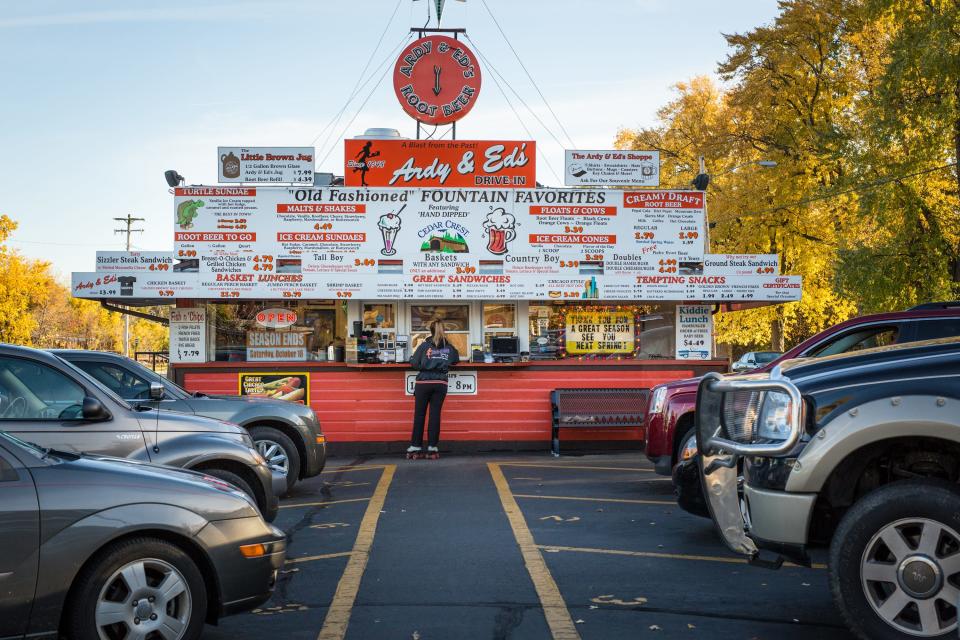 Customers of Ardy and Ed's Drive In, 2413 S. Main St., have a great view of EAA AirVenture's air shows during the last week of July.