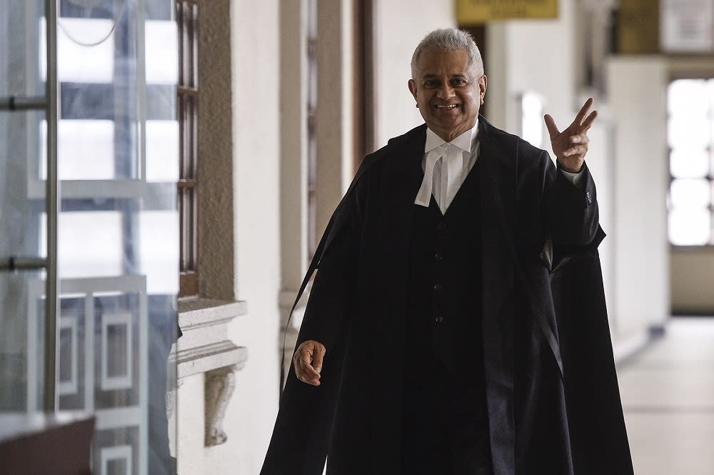 Attorney General Tommy Thomas arrives at the Kuala Lumpur High Court August 23, 2019. — Picture by Miera Zulyana