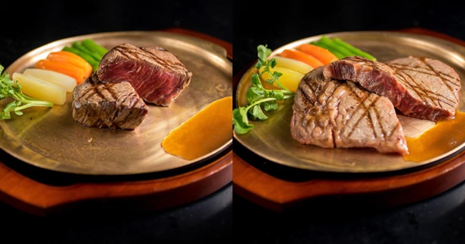 taka - steaks on plates