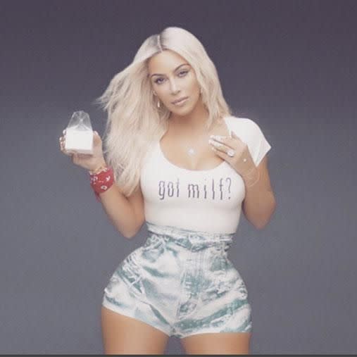 Kim's tiny waist has even sparked speculation it had been photoshopped in Fergie's 'M.I.L.F.$' videoclip. Photo: Instagram/kimkardashian