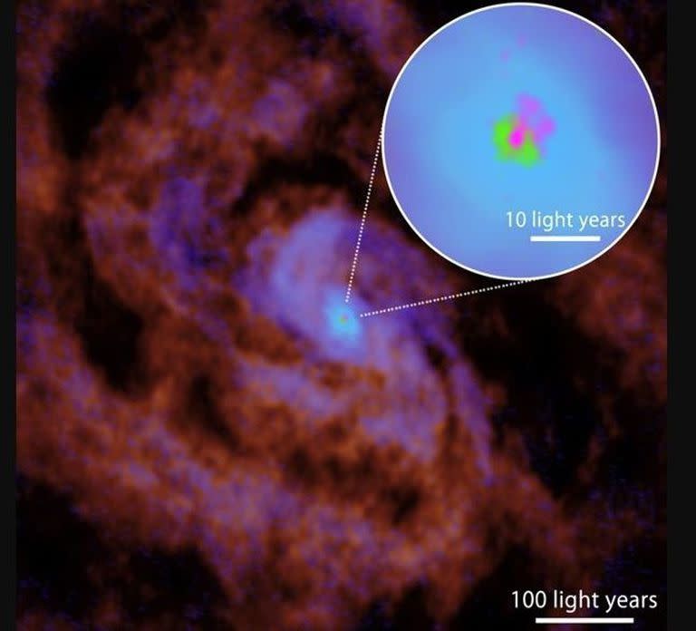 03/11/2023 La región central de la galaxia Circinus observada con ALMA..  Astrónomos japoneses han logrado observar con el telescopio ALMA el cercano núcleo galáctico activo de la galaxia Circinus, con una resolución extremadamente alta, de aproximadamente 1 año luz.  POLITICA INVESTIGACIÓN Y TECNOLOGÍA ALMA (ESO/NAOJ/NRAO), T. IZUMI ET AL.