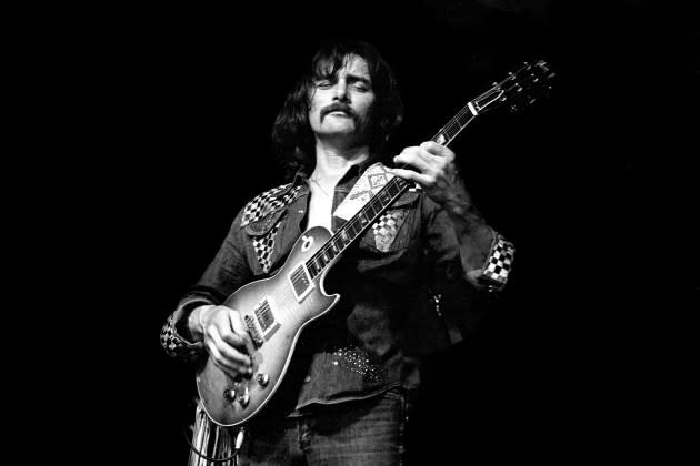 Dickey Betts performs live onstage with the Allman Brothers in New York in 1977. - Credit: Richard E. Aaron/Redferns/Getty Images