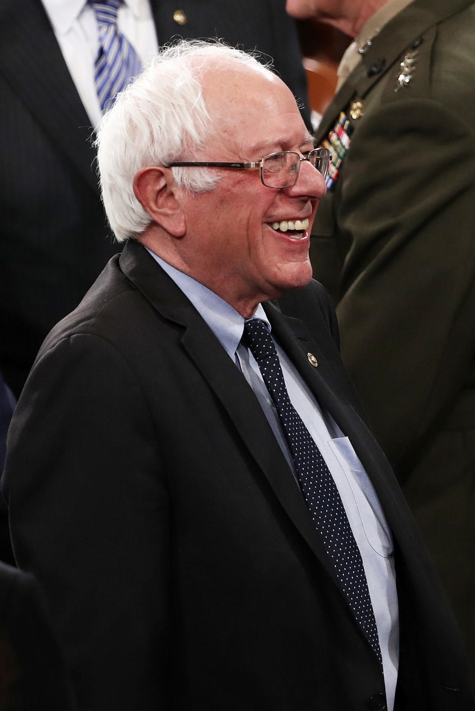 WASHINGTON, DC - FEBRUARY 28:  Sen. Bernie Sanders (D-VT) arrives to a joint session of the U.S. Congress with U.S. President Donald Trump on February 28, 2017 in the House chamber of  the U.S. Capitol in Washington, DC. Trump's first address to Congress is expected to focus on national security, tax and regulatory reform, the economy, and healthcare.  (Photo by Win McNamee/Getty Images)
