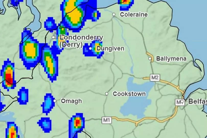 A few places could see 30-40 mm of rain in the space of an hour or two, the forecaster said -Credit:Met Office