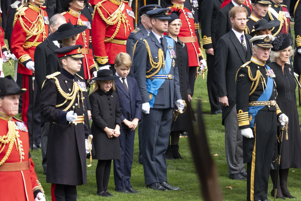 Prince George and Princess Charlotte at the Queen's funeral