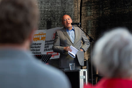 Gregor Gysi of the Left Party Die Linke delivers a speech during a rally for the upcoming European Parliament elections in Dresden, Germany, April 24, 2019. Picture taken April 24, 2019. REUTERS/Matthias Rietschel