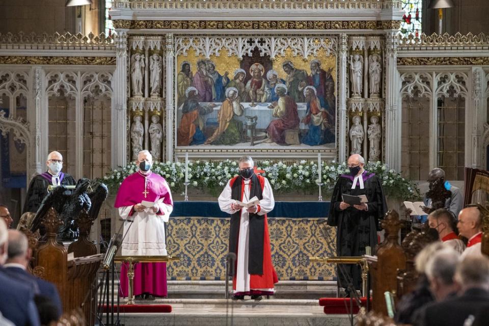 (left to right) A service to mark the centenary of Northern Ireland at St Patrick’s Cathedral in Armagh (Liam McBurney/PA) (PA Wire)