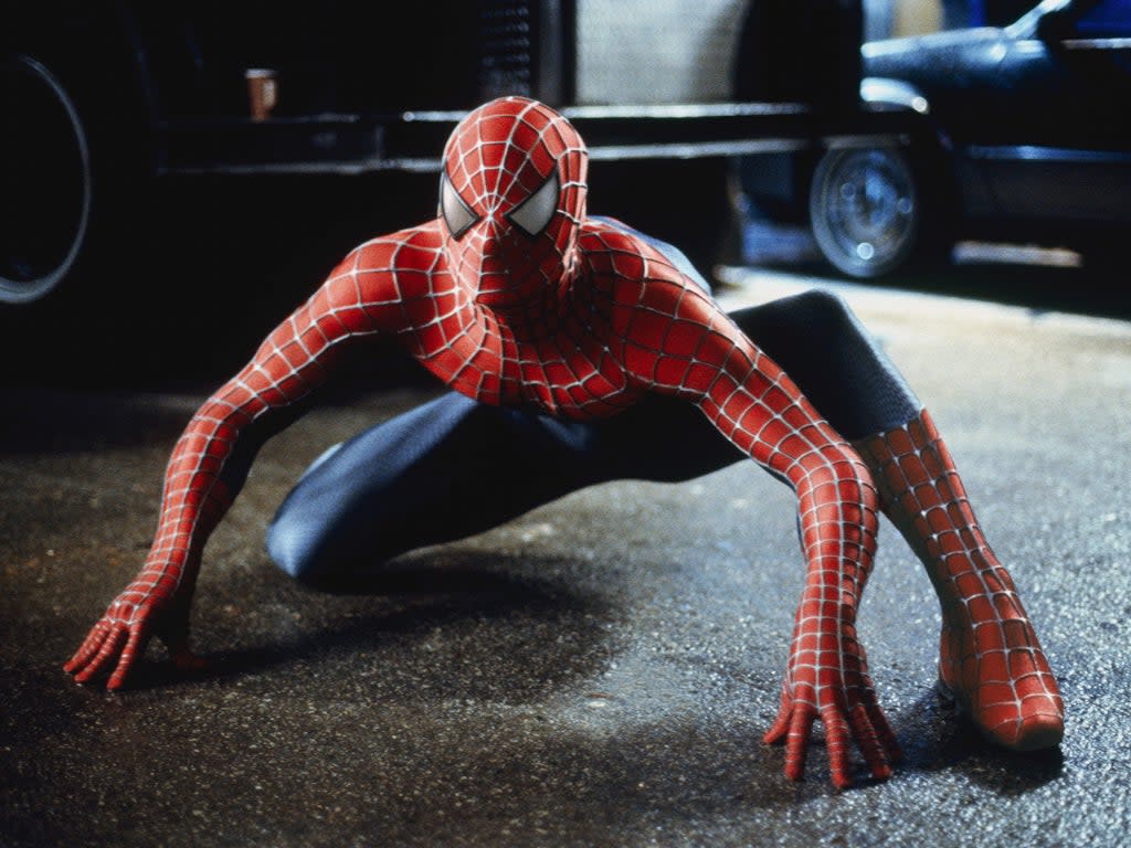 Bold, bouncy and irresistibly breezy: Tobey Maguire in Sam Raimi’s ‘Spider-Man’  (Columbia/Marvel/Kobal/Shutterstock)