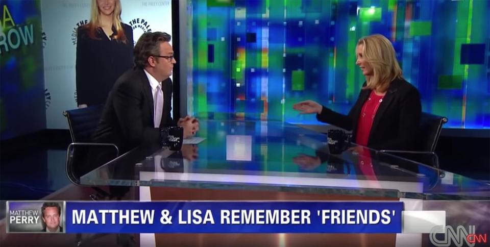Matthew Perry guest hosts the show for the day with former costar Lisa Kudrow, who gets into some more serious talks about <em>Friends</em>. Both agree that they were not quite done with the series yet — they would both get in a time machine and continue the show from 2004. Kudrow also admits that at times, it can be hard to rewatch the show that held their lives for a decade.