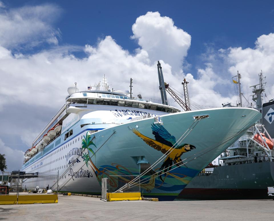 The Port of Palm Beach’s Bahamas Cruise Line, The Margaritaville at Sea Paradise, returns to the seas with its first trip in more than two years May 12, 2022. The ship will carry passengers from the Port of Palm Beach to Freeport, Grand Bahama Island. 