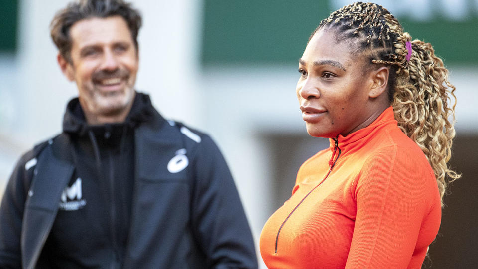 Serena Williams and Patrick Mouratoglou, pictured here at the French Open in 2020.