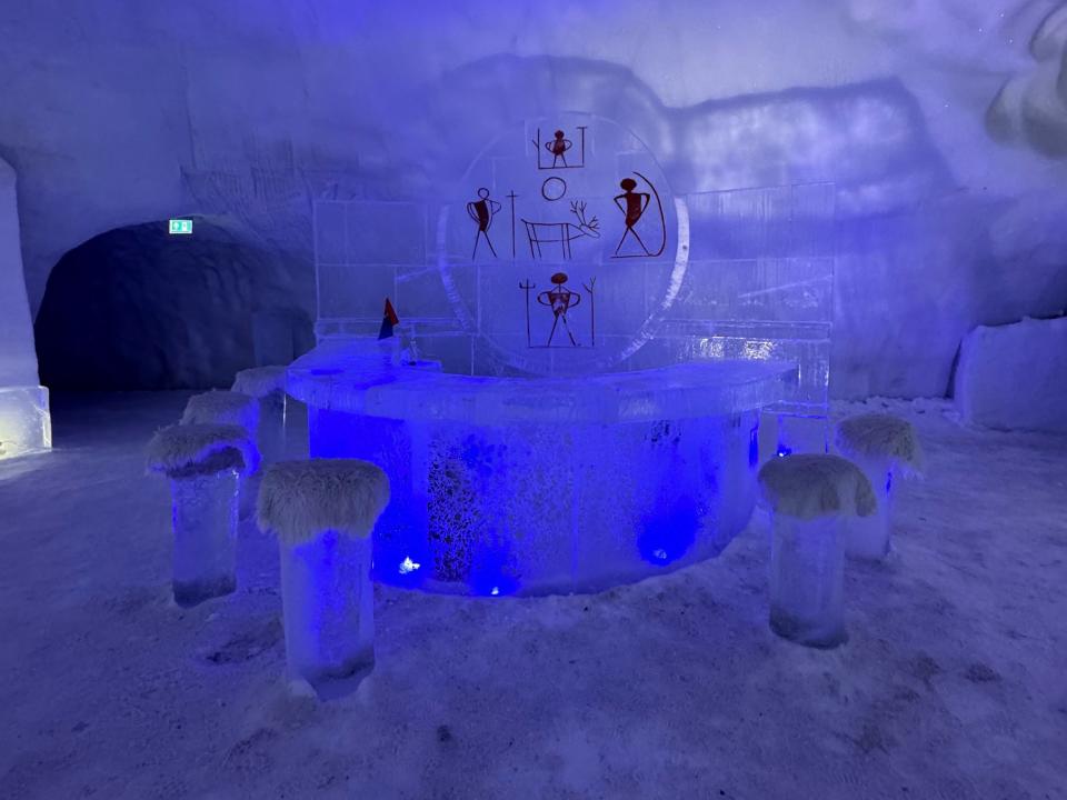 The ice bar at Snowhotel Kirkenes in Norway