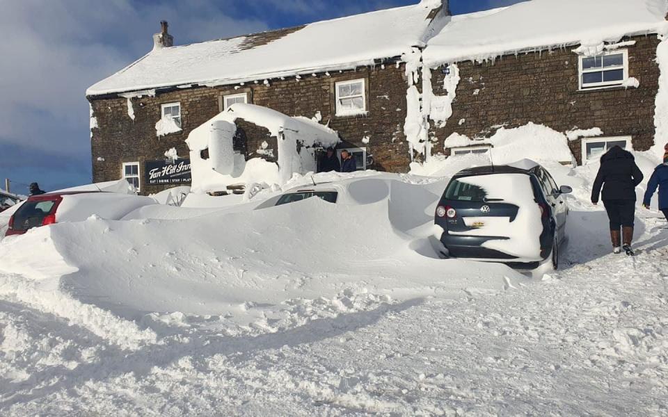 The Tan Hill Inn in the Yorkshire Dales covered in snow on 28 November 2021 - PA/PA