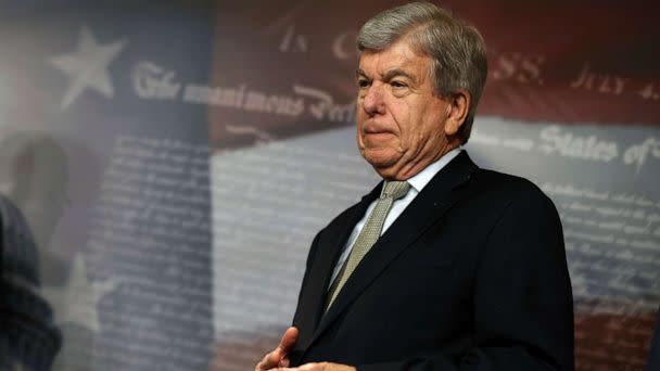 PHOTO: Sen. Roy Blunt listens during a news conference on Aug.2, 2022 in Washington, D.C.  (Anna Moneymaker/Getty Images, FILE)