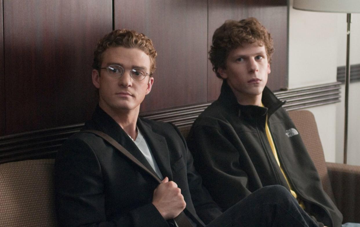 Justin Timberlake and Jesse Eisenberg in "The Social Network." (Sony Pictures)