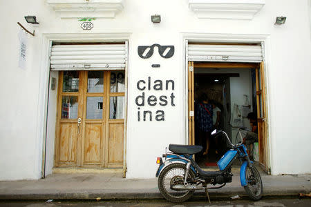 A facade view of the Cuban private design store Clandestina in Havana, Cuba, October 23, 2017. REUTERS/Alexandre Meneghini