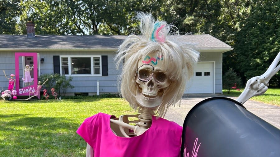 A Weird Barbie skeleton is displayed in Longmeadow, Mass. (Photo provided to WWLP)