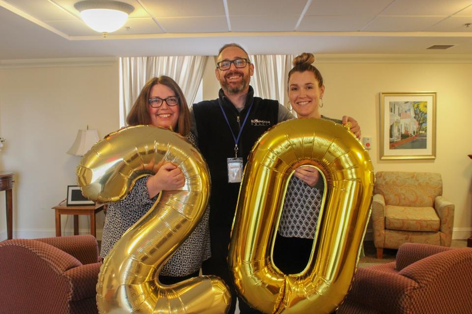 The Ernest P. Barka Assisted Living Community, owned and operated by Rockingham County, New Hampshire, is celebrating its 20th anniversary this month. Pictured here are Kris, Jason and Kendra.