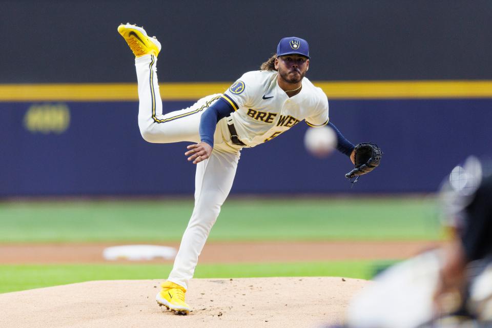 Freddy Peralta starts for the Milwaukee Brewers Friday against the San Francisco Giants.