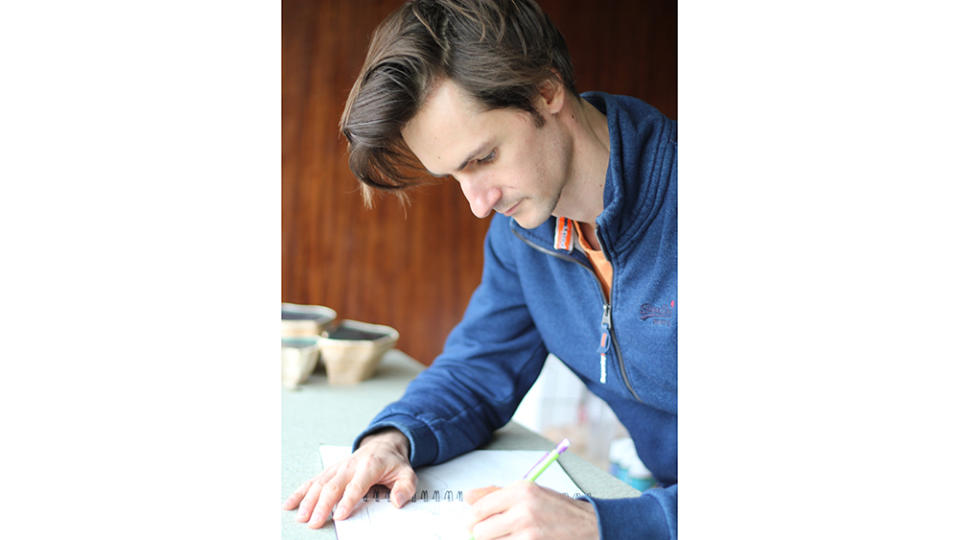 Young French designer Julien Lagueste at work. - Credit: Stephan Julliard