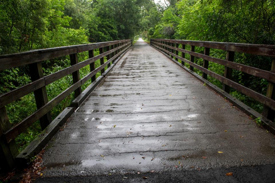 Milton City Councilman Vernon Compton, who sits on the Florida-Alabama Transportation Planning Organization, says priorities to make Milton more walkable include additional connections to the Blackwater Heritage State Trail, pictured here Sunday.