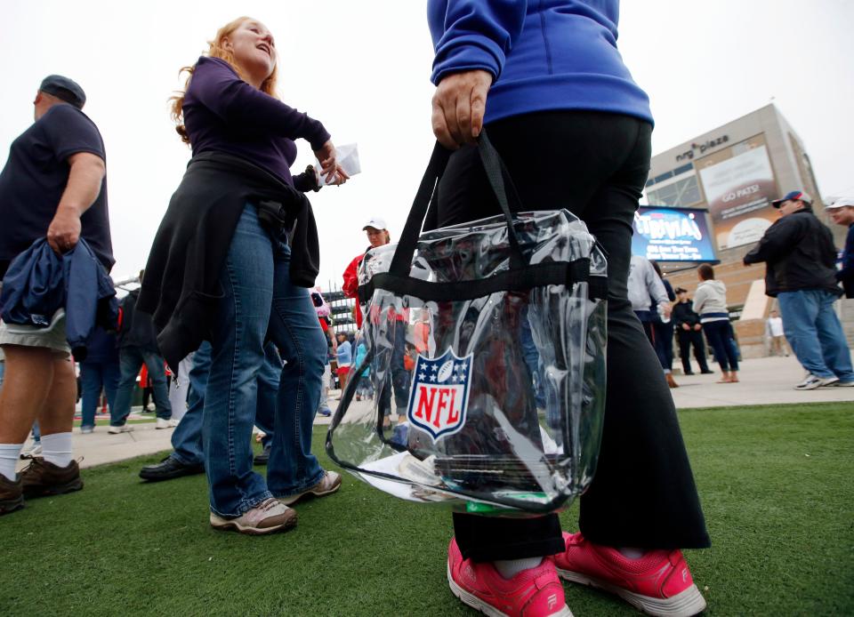 Clear nags like those required for NFL games are part of the "clear bag policy" at Ford Field.