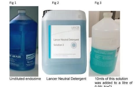 An image from the Serious Incident Report shows the confused liquids - Credit: MEN MEDIA