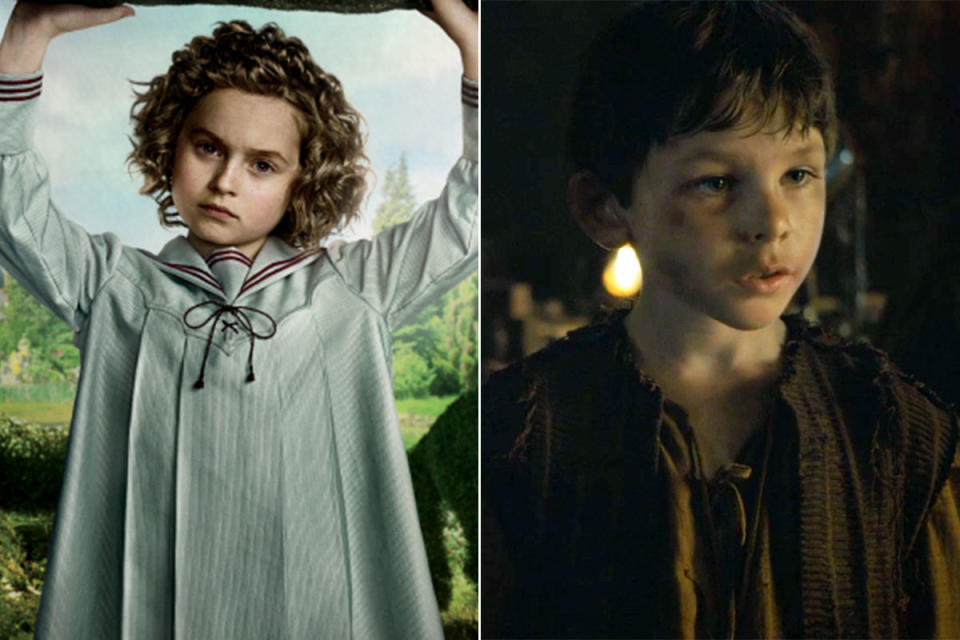 Pixie Davies in 'Miss Peregrine's Home For Peculiar Children' and Nathanael Saleh in 'Game of Thrones' (Credit: 20th Century Fox/HBO)
