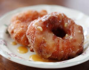 Apple Beignets with Caramel Sauce