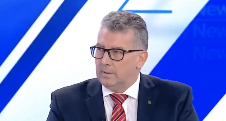 Keith Pitt, the Minister for Resources, Water and Northern Australia, pictured during an interview on Sky News.