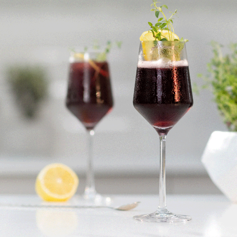 <p>You've heard of a white wine spritzer, but what about a red wine version? </p><p>Get the <a href="https://www.delish.com/uk/cocktails-drinks/a33510326/red-wine-spritz/" rel="nofollow noopener" target="_blank" data-ylk="slk:Red Wine Spritz" class="link ">Red Wine Spritz</a> recipe</p>