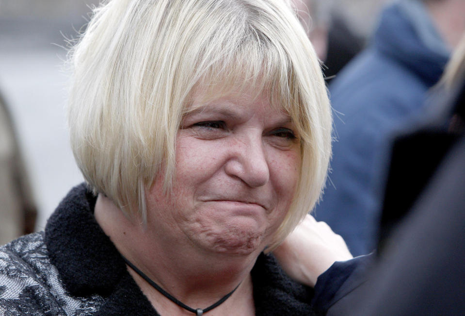 Sylvia Lancaster, mother of murdered Sophie, stands outside Preston Crown Court, Preston, after the sentencing of two teenagers for the murder of the 20-year-old woman who was killed because she was dressed as a Goth.