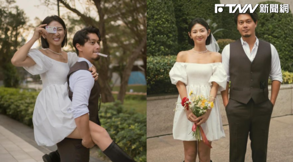 網紅趙筱葳（Ivy）宣布和男友登記結婚。（圖／合成圖／翻攝自IG）