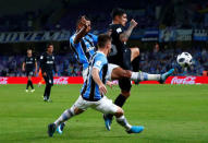 Soccer Football - FIFA Club World Cup Semi Final - Gremio FBPA vs CF Pachuca - Hazza Bin Zayed Stadium, Al Ain City, United Arab Emirates - December 12, 2017 Gremio’s Ramiro in action with Pachuca's Victor Guzman REUTERS/Amr Abdallah Dalsh