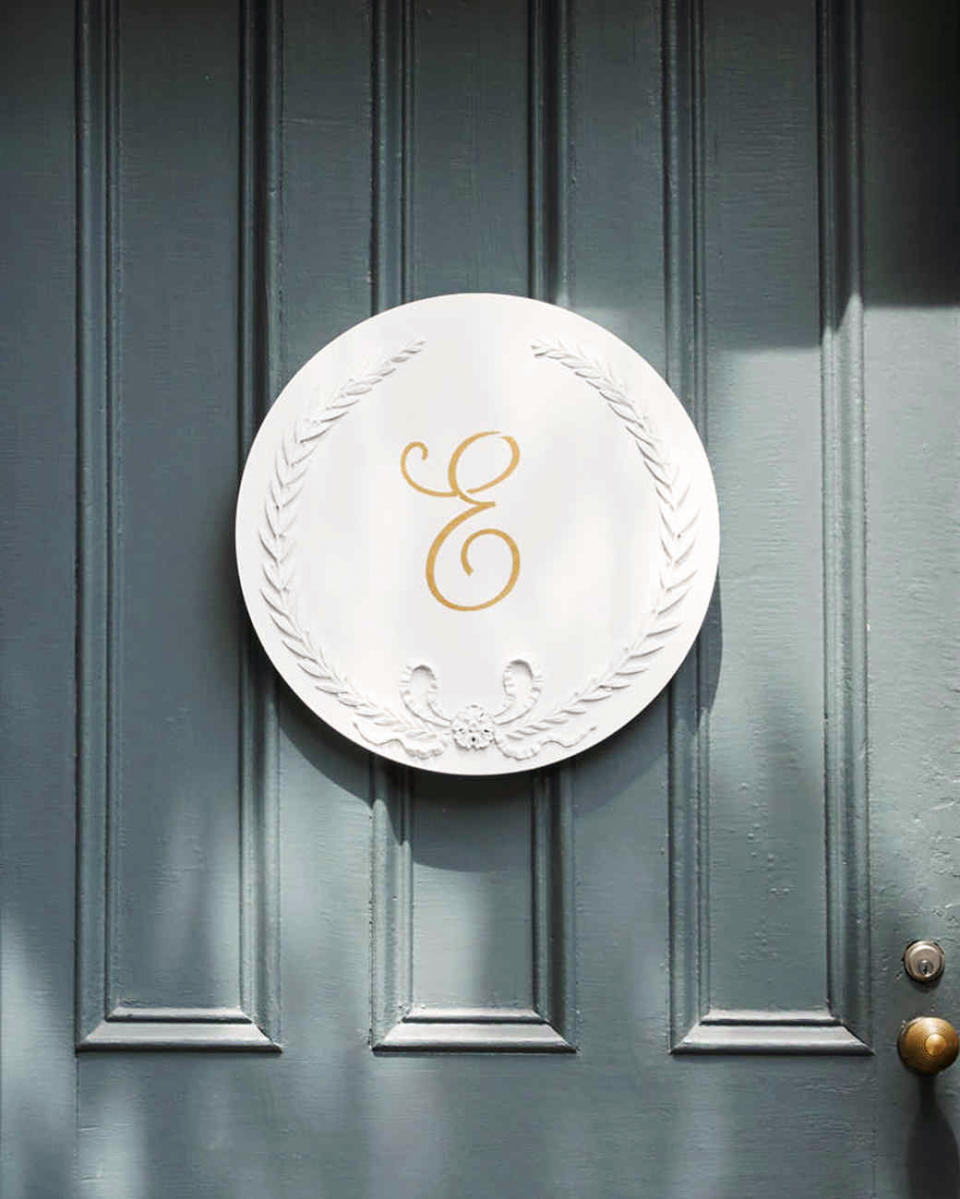 Chalk-Painted Monogram Wooden Plaque