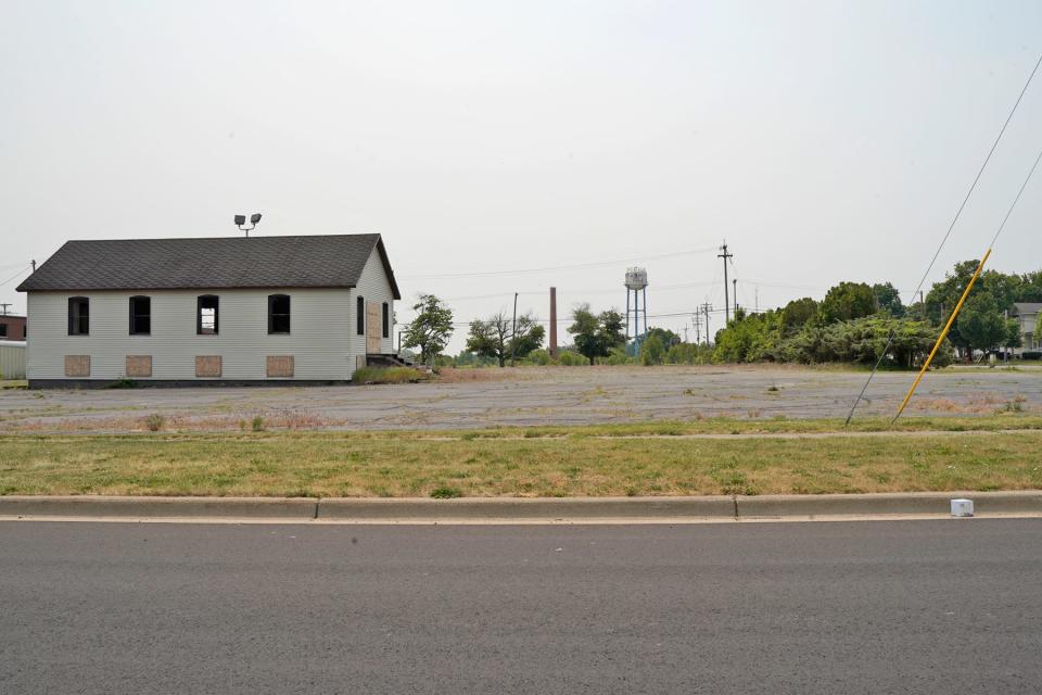 The Products would be a two-story dining, entertainment and gathering venue built from shipping containers in what is now mostly a parking lot at the corner of South Evans and East Cummins Street, paying homage to the industrial heritage of the Tecumseh Products Co. site.